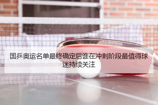 国乒奥运名单最终确定后谁在冲刺阶段最值得球迷持续关注 - yingjiatiyu
